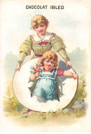 Delcampe - Chromos - COR14450 - Chocolat Ibled - Filles - Fleurs - 11x7 Cm Environ - En L'état - Ibled