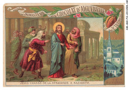 Delcampe - CAR-ADOP12-1015-CHROMOS - Le Monastere Et Le Chocolat D'aiguebelle - Jesus Chassé De La Synagogue A Nazareth - Aiguebelle