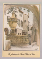 Delcampe - 06 - La Fontaine De Saint-Paul-de-Vence - Dessin D'après Nature Par M. Perreard - Non Circulée - Saint-Paul