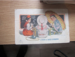 Delcampe - Playing Cards I Spent A Quiet Evening Humor Old Postcards - Speelkaarten