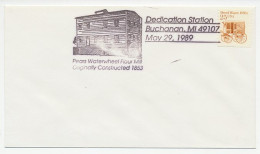 Delcampe - Cover / Postmark USA 1989 Watermill - Waterwheel - Windmills