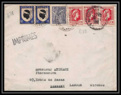 Delcampe - 2453 France N°638 Marianne.d'Alger.imprimés 1948 Pour Langon Gironde Lettre (cover) Affranchissement Composé Mixte - 1944 Coq Et Marianne D'Alger