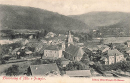 Delcampe - [-15%] BELGIQUE - Alle Sur Semois - Panorama - église - Tour - Toiture - Village - Montagne - Carte Postale Ancienne - Vresse-sur-Semois