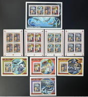 Delcampe - Congo Kinshasa 2012 Mi. 2076 - 2079 Bl. 418 - 421 Jules Verne Faune Marine Fauna Espace Space Ballon Boat Train - Ungebraucht