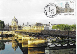 Delcampe - Carte Maximum - Parie Institut De France - Pont Des Arts - Obl. Paris Bx. Arts R. Des St Pères  2014 - 2010-2019