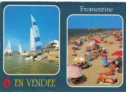 Delcampe - [-5%] FRANCE - Fromentine - Multivues - Ecole De Voile - Plage - Voiliers - Bâtiments - Parasols - Animé - Carte Postale - Talmont Saint Hilaire
