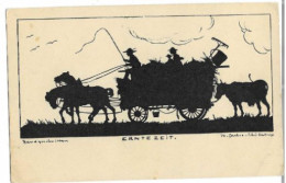 Delcampe - ILLUSTRATEUR SILHOUETTISTE MARTHA SACHSE-SCHUBERT SILHOUETTE ERNTE ZEIT Un Attelage Campagnard CPA - Scherenschnitt - Silhouette