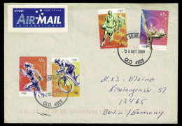 Delcampe - Ref 1747 - 2000 Australia Cover - 4 X Sport Stamps Olympics - $1.80 Airmail Rate To Berlin - Covers & Documents