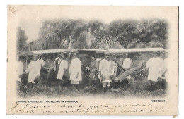 Delcampe - CPA Carte Postale Ancienne Sierra Leone Freetown Royal Engineers Travelling In Hammock Colons Portés Par Esclave ? - Sierra Leone