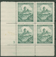 Delcampe - Böhmen & Mähren 1939 Eckrand-4er-Block 100er-Bogen 26 Pl.-Nr. 3 Postfrisch - Unused Stamps