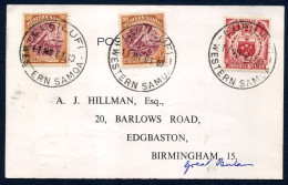 Delcampe - 1961 Samoa Cover, 11/5/1961, 2x 1.2d And 1x 2d Stamps, To Birmingham England - Samoa (Staat)