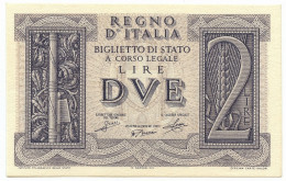 Delcampe - 2 LIRE BIGLIETTO DI STATO FASCIO 14/11/1939 QFDS - Regno D'Italia – Other
