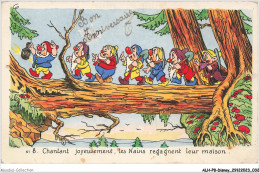 Delcampe - ALHP8-0432-DISNEY - BON ANNIVERSAIRES - CHANTANT JOYEUSEMENT - LES NAINS REGAGNENT LEUR MAISON - Disneyworld