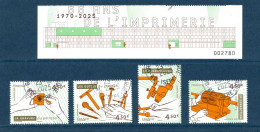 Delcampe - France 2025.Issu Du Bloc 55 Ans De L'Imprimerie 1970-2025.Cachet Rond Gomme D'origine. - Afgestempeld