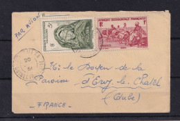 Delcampe - ENVELOPPE SC DE 1951. DE GUINEE FRANCAISE POUR EVRY LE CHATEL . INTERESSANT. LIRE COMMENTAIRE - Storia Postale