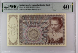 Delcampe - Netherlands Banknote 25 Gulden 1943, 'Prinsesje' (Princess / Girl) | PMG 40 EPQ - 25 Gulden