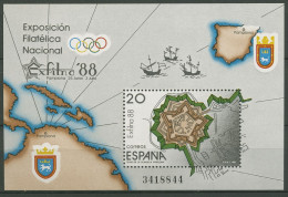 Delcampe - Spanien 1988 EXFILNA'88 Zitadelle Pamplona Block 32 Postfrisch (C91683) - Blocks & Kleinbögen