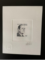 Delcampe - Nouvelle-Calédonie 2020 YT ? Epreuve D'artiste Proof Jacques Chirac Président 1932 - 2019 NOIR BLACK - Imperforates, Proofs & Errors