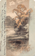 Delcampe - A984 Scenic Landscape Autumn Trees Bridge River Vintage Postcard - Sonstige & Ohne Zuordnung