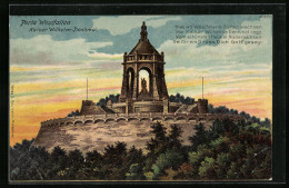 Delcampe - Künstler-AK Porta Westfalica, Kaiser-Wilhelm-Denkmal Im Abendrot - Sonstige & Ohne Zuordnung