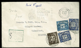 Delcampe - Ref 1748 - 1966 Cover - 8d Postage Due - 4 Stamps - 3 Colour Franking - Stirling To Kilsyth - Postage Due