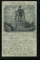 Delcampe - Mondschein-AK Minden I. W., Kaiser Wilhelm-Denkmal - Sonstige & Ohne Zuordnung