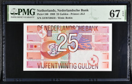 Delcampe - Netherlands Gem UNC Banknote 25 Gulden Roodborstje, 1989 | PMG 67 EPQ - 25 Gulden
