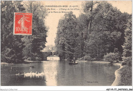 Delcampe - ADTP1-77-0034 - FERRIERES-EN-BRIE - Le Parc - L'étang Du Jet D'eau Et Le Pont De Briques - Torcy