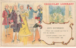 Delcampe - CHROMOS AO#AL000223 CHOCOLAT LOMBART PARIS LAFAYETTE PRESENTE A LOUIS XVI LA COCARDE TRICOLORE 1789 - Lombart