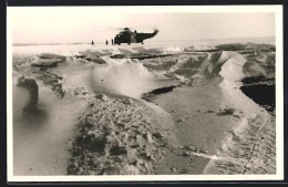 Delcampe - Foto-AK Wangerooge, Eistreiben Mit Hubschrauber - Floods