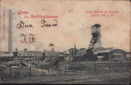 Delcampe - Gest. W-4350 Recklinghausen Zeche General Blumenthal Schacht III U. IV 1898, Briefmarke Entfernt, Ecken Best. - Recklinghausen