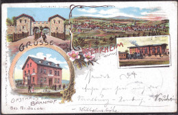 Delcampe - Gest. W-6393 Wehrheim Bahnhof Gasthaus Zum Bahnhof 1904, Bug 8cm, Druckstelle 2cm, EK 5mm - Usingen