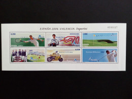 Delcampe - SPANIEN BLOCK 141 POSTFRISCH(MINT) INT. BRIEFMARKENAUSSTELLUNG ESPANA`04 VALENCIA (IV) MOTORRAD TENNIS GOLF - Blocks & Kleinbögen