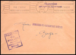 Delcampe - 15416 Franchise Paierie De France Auprès Du Consulat De Bone 1963 Pour Bougie Lettre Cover Algérie Colonies - Brieven En Documenten