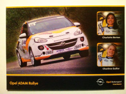Delcampe - Carte Postale Championnat De France Des Rallyes 2014, Charlotte Berton & Charlène Gallier Opel Adam Rallye - Rally Racing