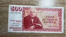 Delcampe - Iceland，500 Kronur，1961（1981），rare Type，pick 51a，VF Condition - Iceland