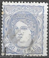 Delcampe - ESPAÑA 1870.-EDIFIL 107 Fu Used - Gebruikt