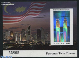 Delcampe - Malaysia 1999 Petronas Twin Towers S/s Imperforated, Mint NH, Various - Holograms - Art - Modern Architecture - Holograms