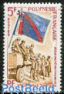 Delcampe - French Polynesia 1964 Pacific Batallion 1v, Mint NH, History - Flags - Militarism - Unused Stamps