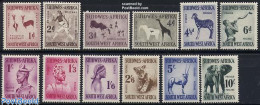 Delcampe - South-West Africa 1954 Definitives 12v, Mint NH, History - Nature - Animals (others & Mixed) - Cat Family - Elephants .. - Prehistory