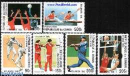 Delcampe - Congo Republic 1996 Olympic Games Atlanta 6v, Mint NH, Sport - Baseball - Basketball - Olympic Games - Volleyball - Baseball