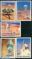 Delcampe - Central Africa 1976 Viking 5v, Mint NH, Sport - Transport - Parachuting - Space Exploration - Parachutting