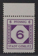 Delcampe - Lokalausgabe GÖRLITZ 10 B Y **  Gummi Geriffelt Postfrisch, Geprüft, 130,- € - Mint