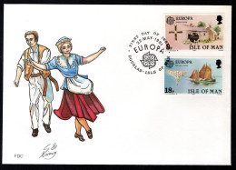 Delcampe - (B) Eiland Man CEPT 187/188 FDC 1981 - 1981