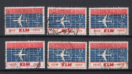 Delcampe - NEDERLAND 729 Gestempeld 1959 - 40 Jaar K.L.M. (6 Stuks) - Gebraucht