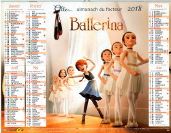Delcampe - Calendrier Almanach La Poste. Dessin Animé BALLERINA 2018 - Big : 2001-...