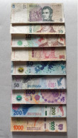 Delcampe - Argentinien Set 5, 10, 20, 50, 100, 200, 1000 Pesos Umlauf - Autres - Amérique