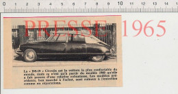 Delcampe - Doc 1965 Citroën DS-19 Automobile Voiture Modèle Versailles Vintage Auto - Sin Clasificación
