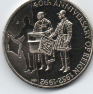 Delcampe - Falkland Islands 50p Coin 1992 40th Anniversary Bunc - Falkland