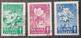 Delcampe - Finland 1950 Anti-Tuberculosis,Flowers,complete Set Yv.368/370 - Gebraucht